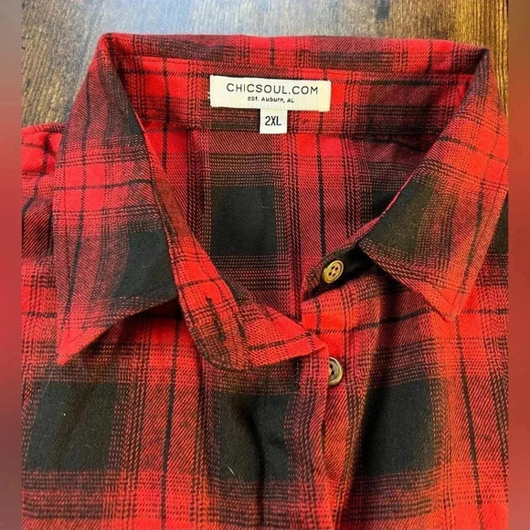 CHICSOUL | ladies plus size flannel shirt. Size: 2X - Picture 2 of 14